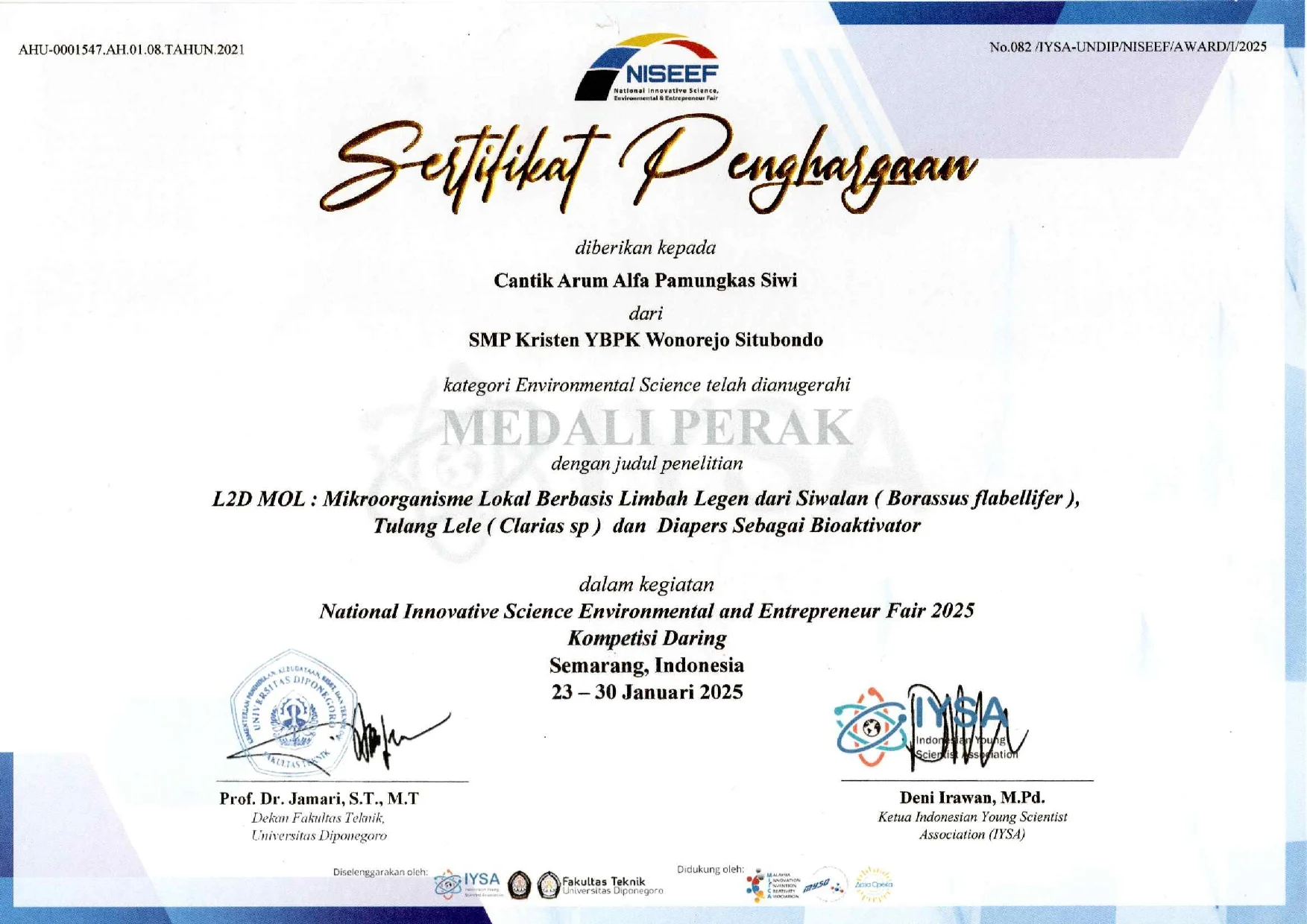 National Innovative Science Environmental and Enterpreneur fair 2025